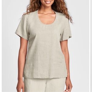 FLAX Fundamental linen T-Shirt size S natural handkerchief